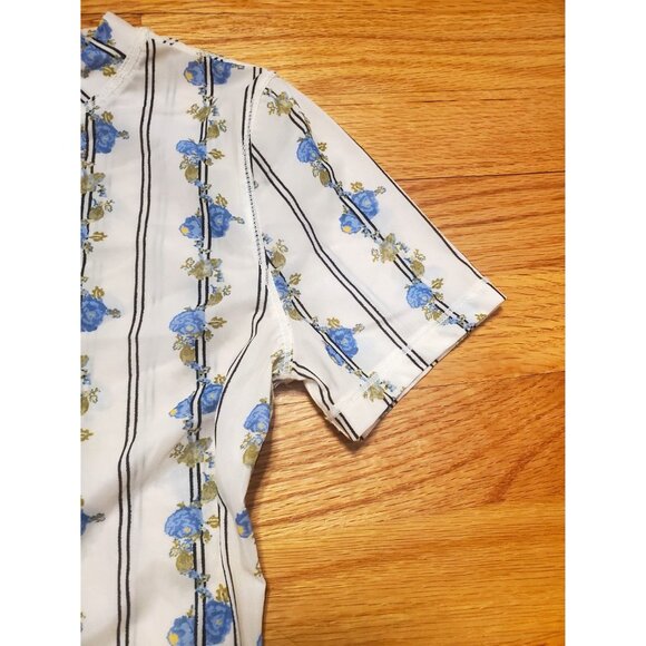 Intimataly Free People Floral Stripe Short Sleeve Stretch Top XXS - Picture 4 of 7
